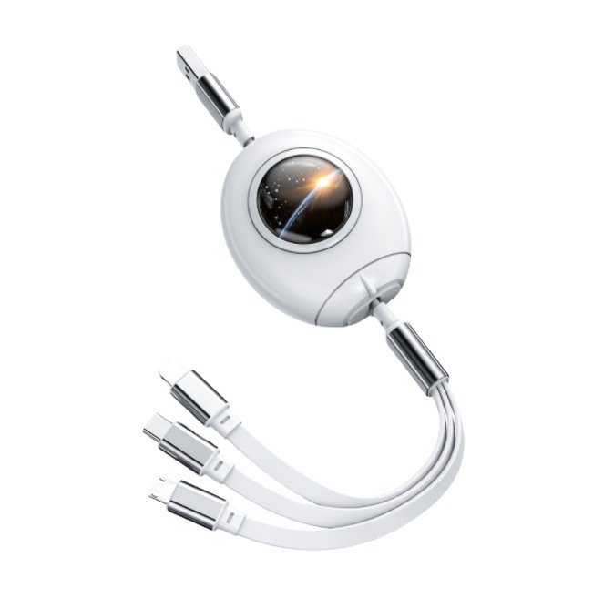 New capsule one-to-three data line telescopic multi-head charging line 3a fast charging gift line fast charging line
