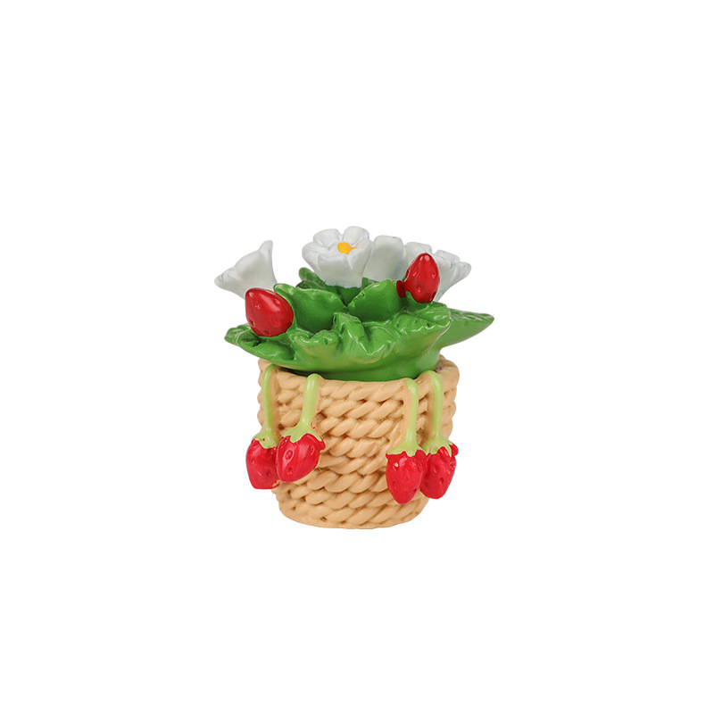 Tulip succulent small ornaments desktop cute cartoon flower pot elf car interior center console car decoration
