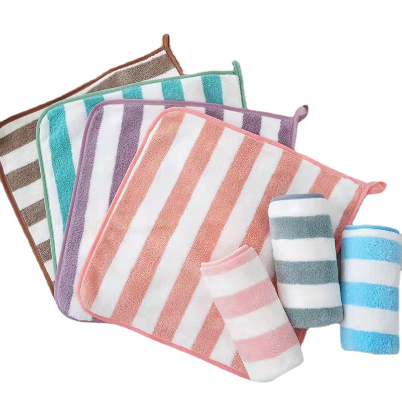 Wholesale coral fleece small towel household children's face Bath square towel soft lint-free small face towel can be added logo