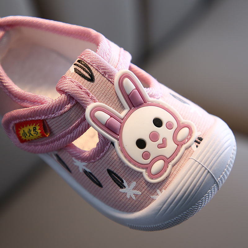 Spring and summer 0-1-2 years old female baby square mouth shoes toddler call shoes baby shoes soft soled shoes cloth sandals princess shoes