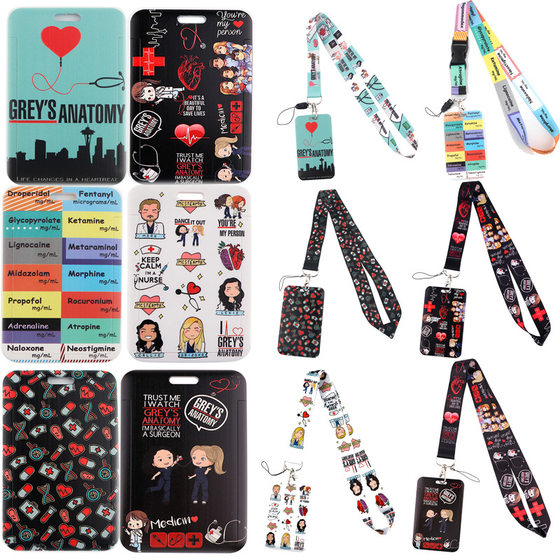 Doctor's work permit lanyard hard card holder bus work permit card holder work card double-sided transparent student permit work card