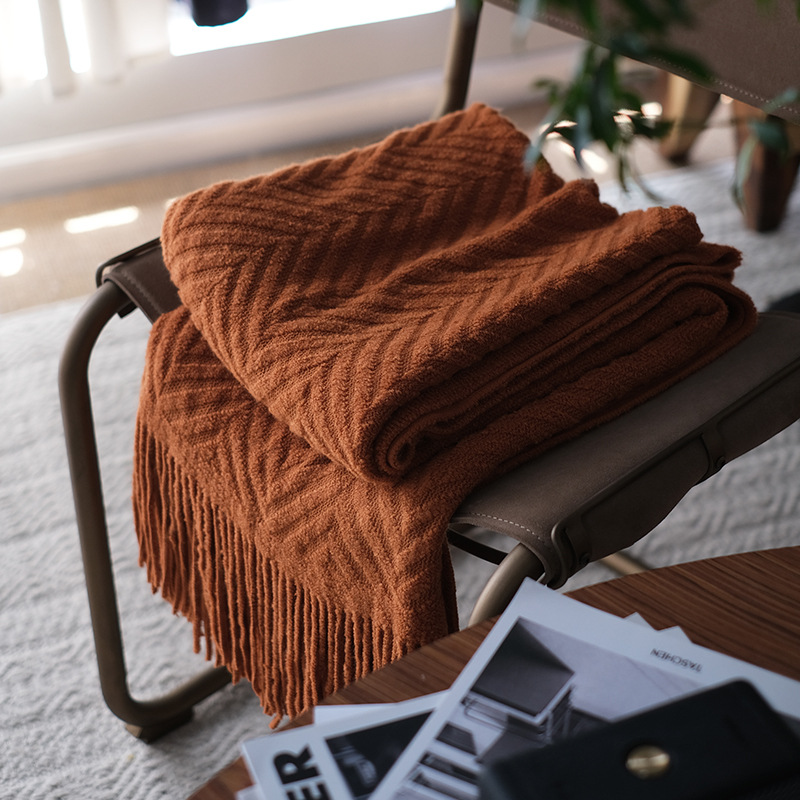 2021 new long bed towel blanket American retro sofa towel blanket factory spot cross-border a generation of hair