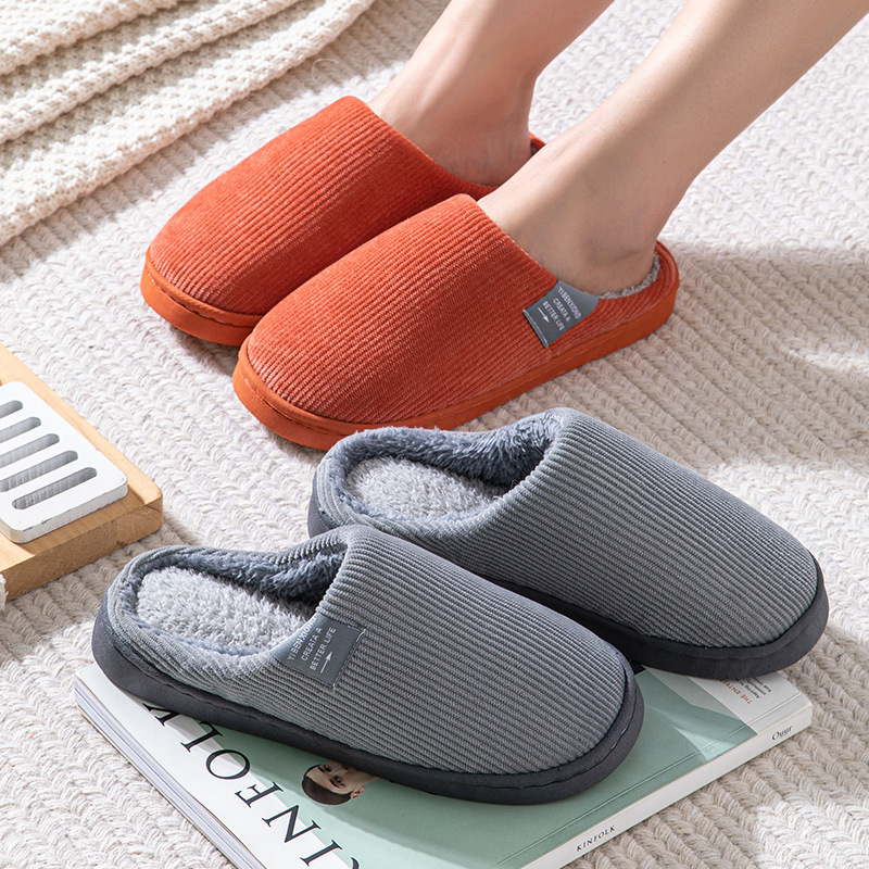 Cotton Slippers Women's Autumn and Winter Couple's Home Slippers Indoor Moon Shoes Warm Cotton Shoes Non-slip Plush Cotton Slippers Simple