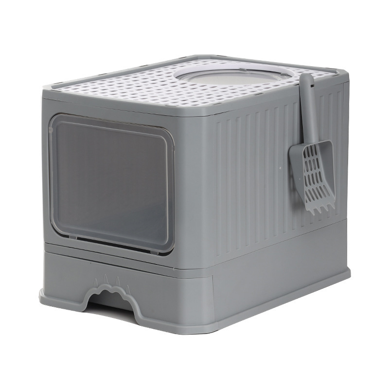 Pet Fully-enclosed Cat Litter Box Folding Drawer Cat Toilet Closed Anti-splash Odor Extra Large Cleaning Supplies