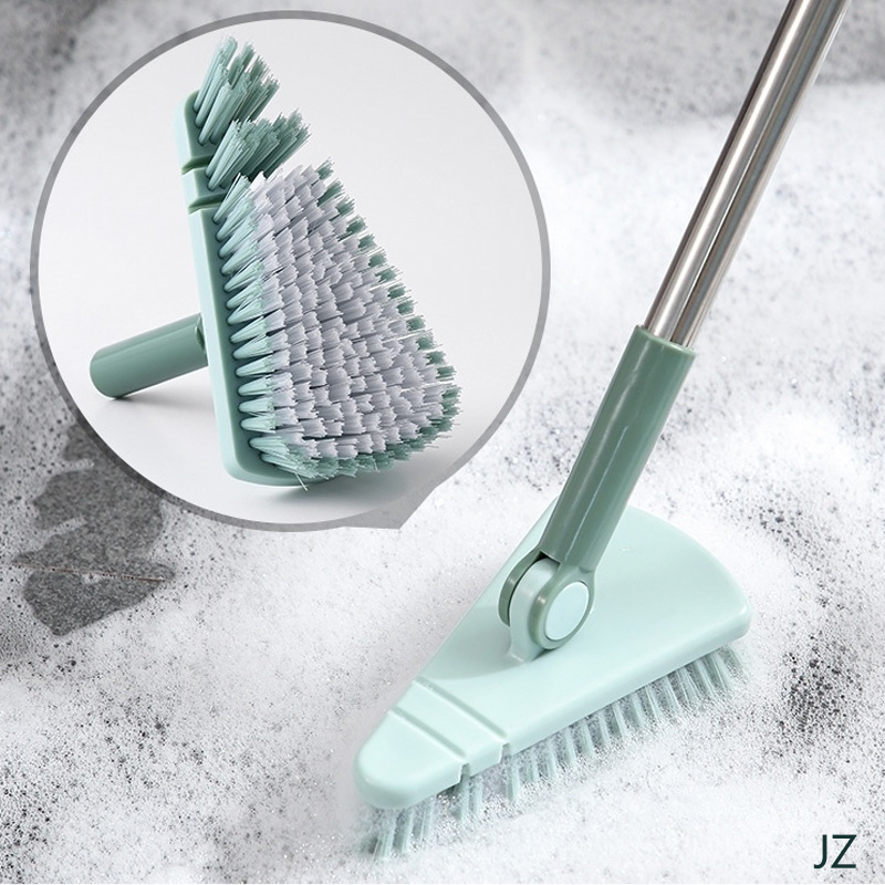 Non-bending triangle floor brush floor brush bathroom strong household bathroom long handle brush toilet tile gap