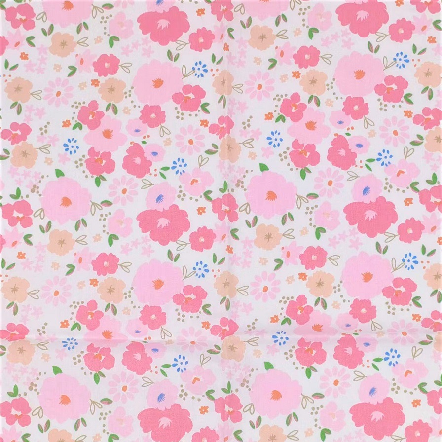 7 pieces of cotton pink floral cloth cotton twill printed fabric DIY hand patchwork group spot wholesale