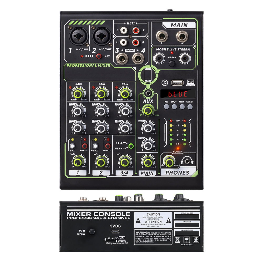 Cross-border mixer mobile phone computer live broadcast English singing sound card professional equipment dedicated mobile phone live broadcast interface