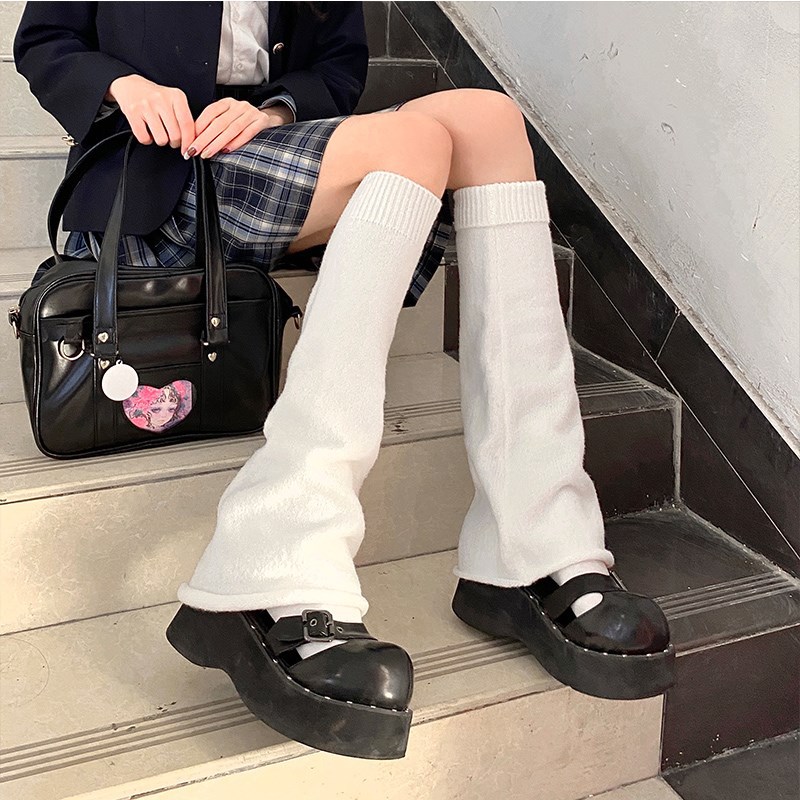 Șosete stivuite tricotate Yavin, de lungime medie, pentru studente japoneze, JK, pentru fete fierbinți, cu model trompetă_voghion.com