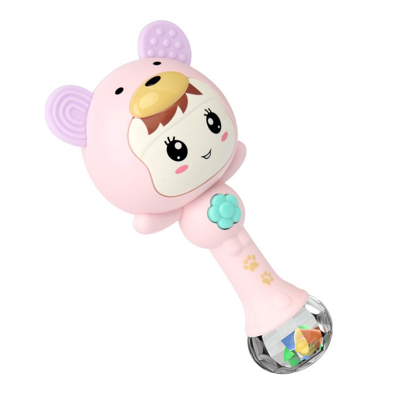 Newborn Infant Educational Early Education Music Tooth Gum Sand Hammer Rattle Set 0 to 1 Year Old 6 Months Toy Girl