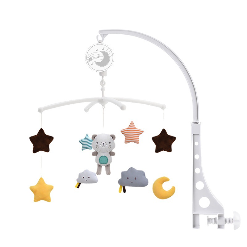 Cross-border infant bed Bell rattle children 0-1 years old music rotating bedside bell baby comfort cloth toy manufacturers