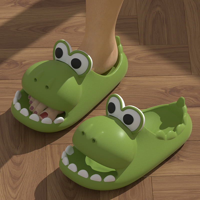 Slippers Women's Summer Cute Dinosaur Feeling Baotou Home Couple Thick Sole Non-Slip Fashionable Outwear Girl Heart Shoes