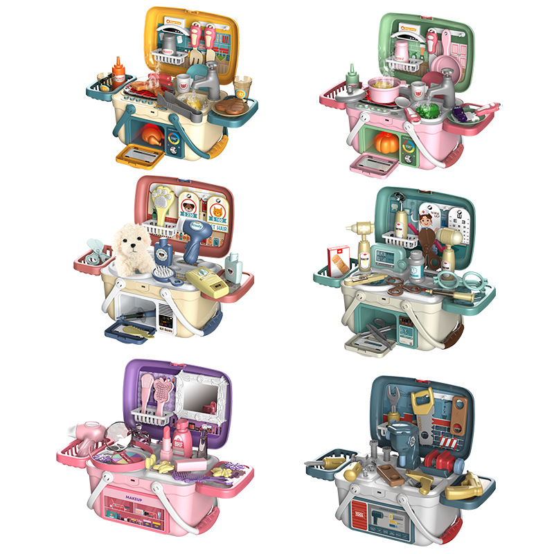 Children's play toy set educational cooking kitchen dresser toolbox medical box simulation toys wholesale