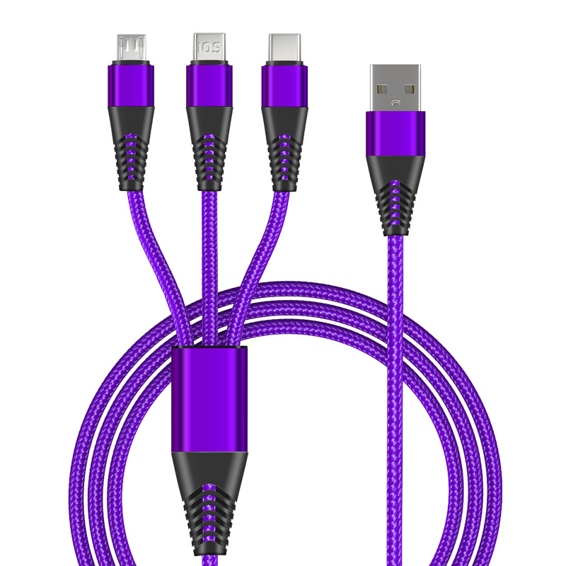 66W Super Fast Charging Three-in-One Data Cable One-to-Three Charger Cable for typec Huawei Mobile Phone Charging Cable