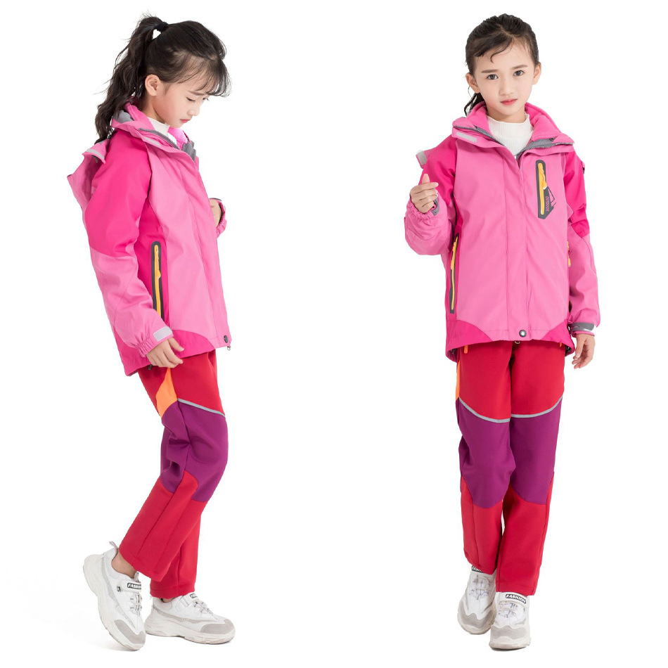 PETUTWO/Pengtutu Children's Soft Shell Rush Pants Outdoor Mountaineering Warm Pants Soft Shell Waterproof Pants for Boys and Girls