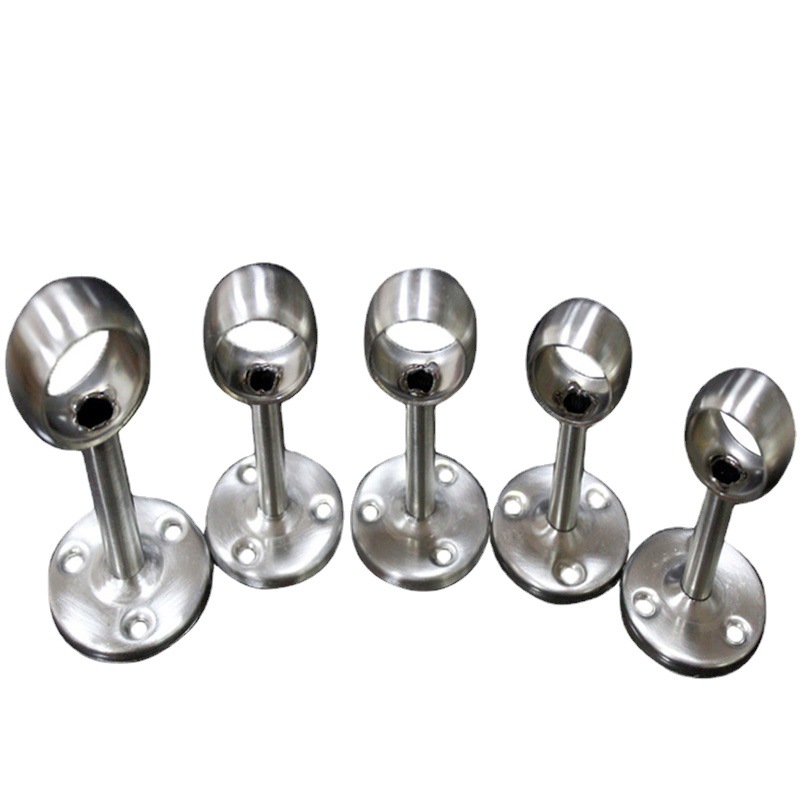 Stainless steel hollow core full-pass round-pass flange seat towel seat clothes pole holder tube holder wardrobe clothes tube drying tube holder