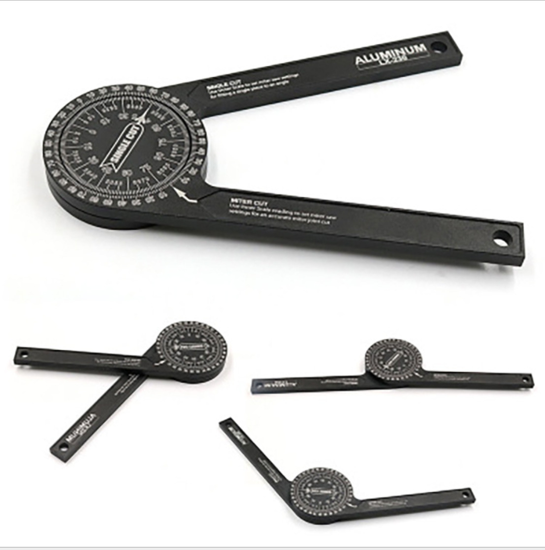 360 horizontal angle gauge aluminum alloy measuring angle gauge woodworking angle cutting locator DIY angle ruler goniometer