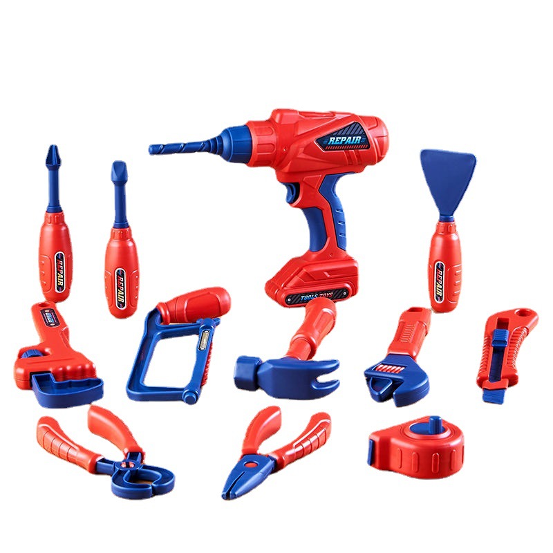 Children's Repair Toolbox Toy Baby's Play Toy Tool Electric Power Drill Screw Suitcase