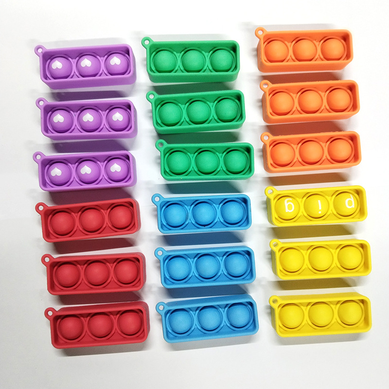 Cross-border Rodenticide Pioneer Bubble Music Keychain Decompression Toy Small Rodenticide Pioneer Silicone Press Keychain