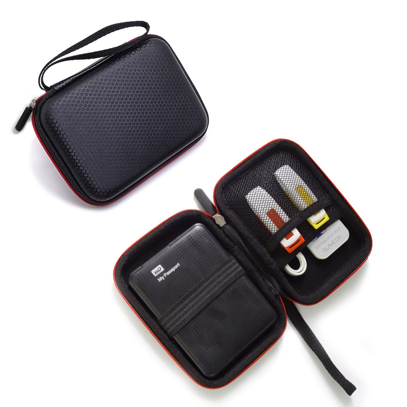 Spot leather EVA2.5 inch mobile hard disk bag gold tax disk protection bag U shield U disk storage bag finishing bag