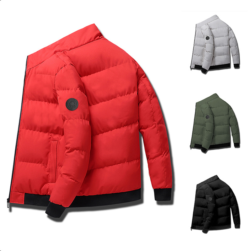 Cross-border cotton-padded coat men's autumn and winter thickened warm stand collar bread coat men's winter couple coat