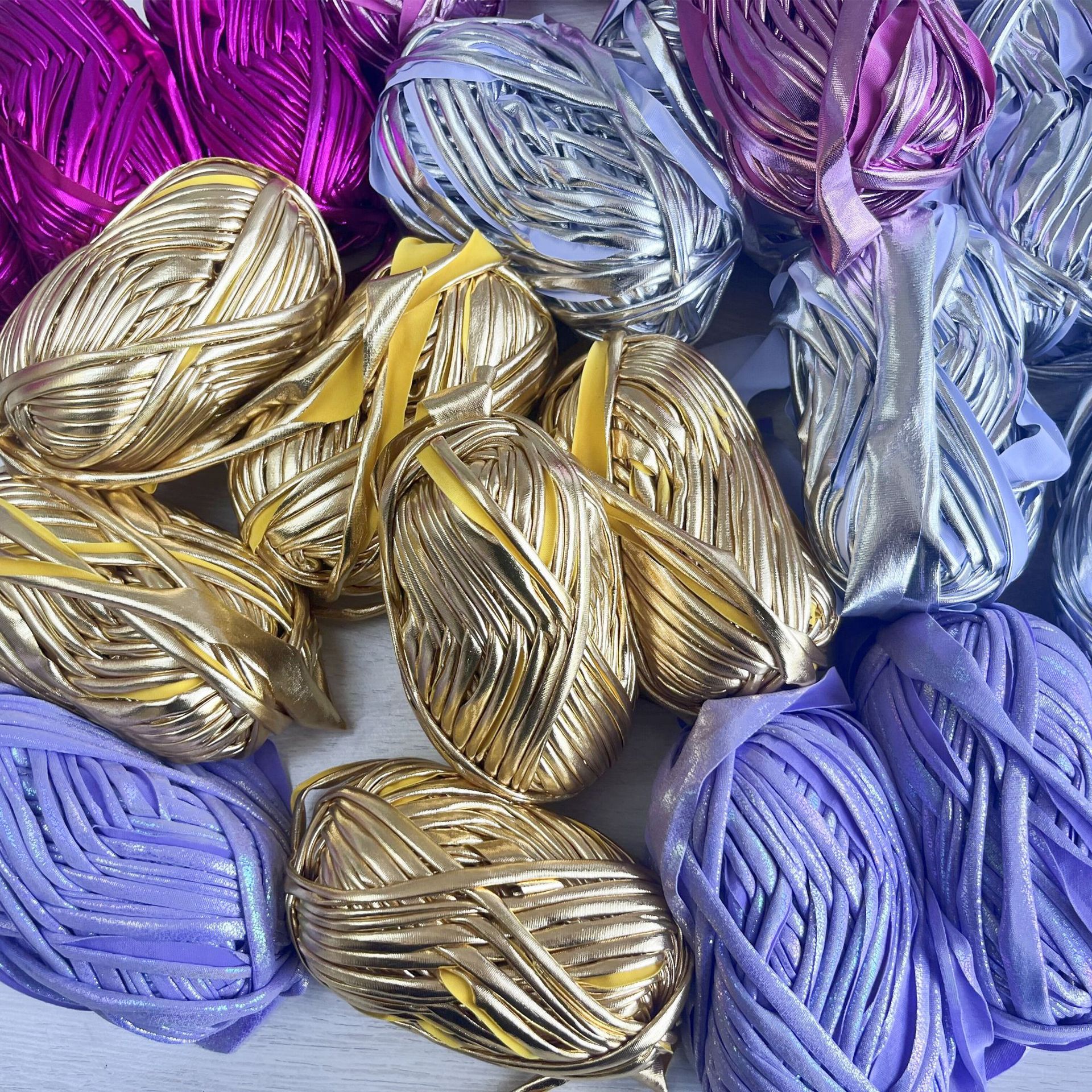 Magic color cloth line hand-woven color segment dyed hooded line floor mat line DIY woven material bag 100G group line