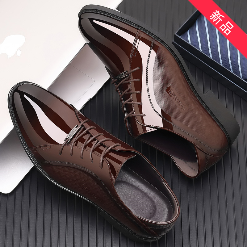 Men's shoes 2023 new spring and autumn British style black casual leather shoes men's business formal wear all-match work fashion shoes