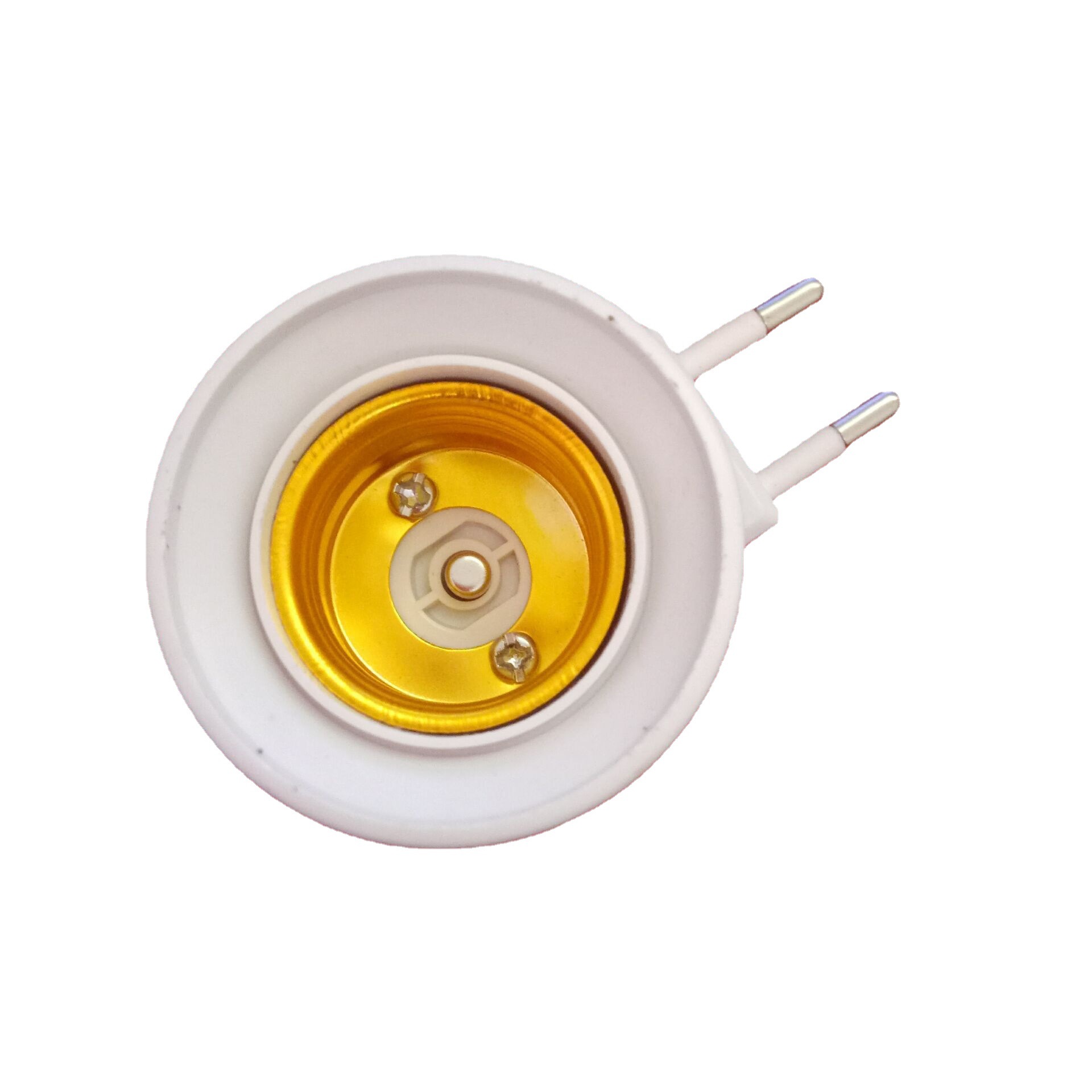 Out of the foreign trade type European standard with switch round foot plug wall type mobile lamp holder E27 screw small night light tilting lamp holder