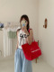 Our dual-purpose canvas bag-red