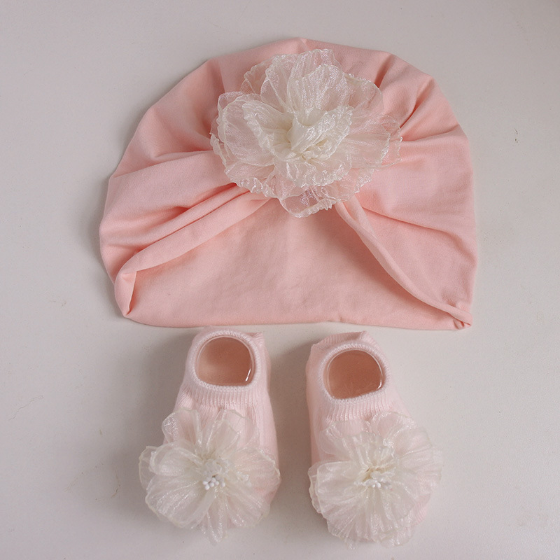 Baby Hat Spring and Autumn Thin Baby Lovable Fontanelle Hat Children's Flower Baby Girl's Newborn Fetal Hat Summer