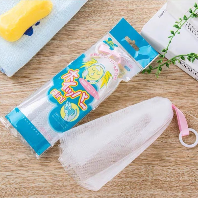 Soap bag foaming net Japanese style pull ring foaming bag cleansing whole body cleaning handmade soap bag back rubbing strip in stock wholesale - ShopShipShake