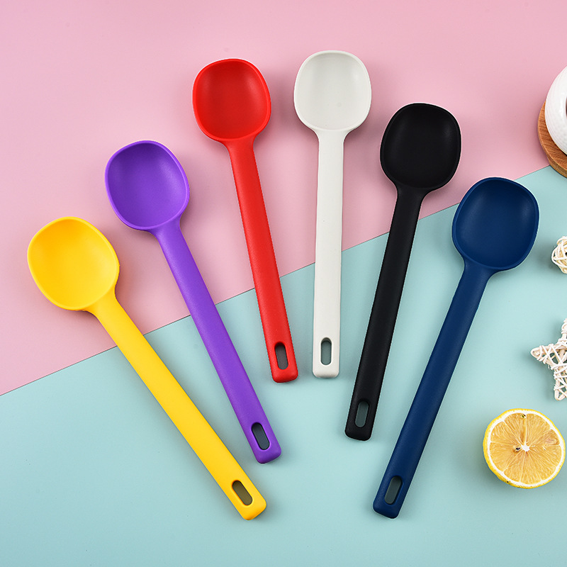 New Creative Silicone Soup Spoon Salad Mixing Spoon Kitchen Soup Sharing Spoon Spoon Kitchen Spoon Baking Tools