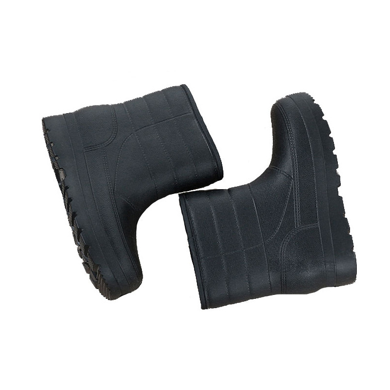 Snow boots men's waterproof rain boots plus velvet non-slip warm cotton shoes EVA integrated car wash chef refrigerated work rain boots