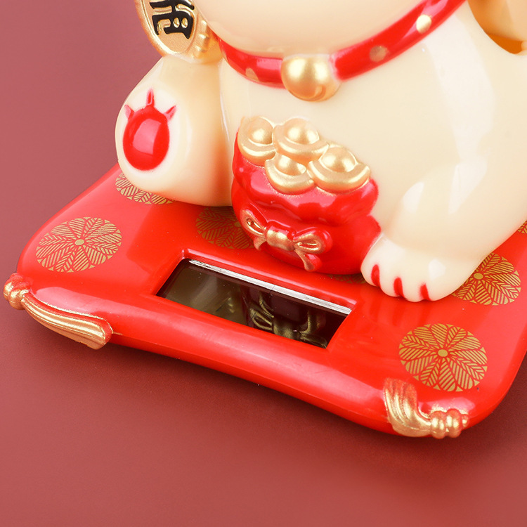 [Small size 2.5-inch] shaking hand lucky cat solar wave feng shui cat creative car decoration wholesale car