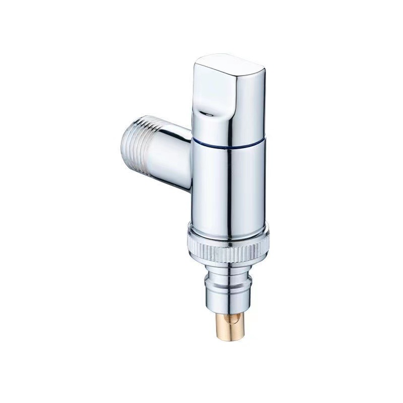 Copper universal washing machine automatic water stop valve angle valve small space special short joint thread anti-fall faucet