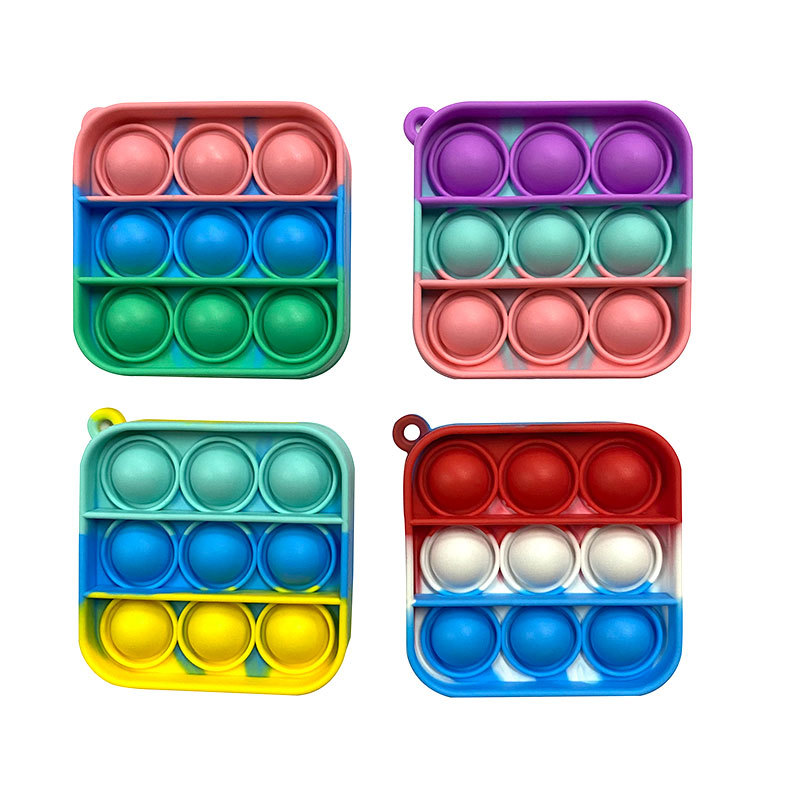 Cross-border Rodenticide Pioneer Bubble Music Keychain Decompression Toy Small Rodenticide Pioneer Silicone Press Keychain