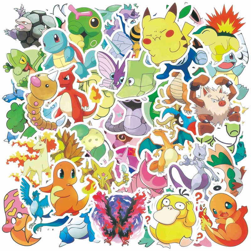 Large pattern 50 magic digital baby hand account stickers cute cartoon elf expression mobile phone case Cup stickers