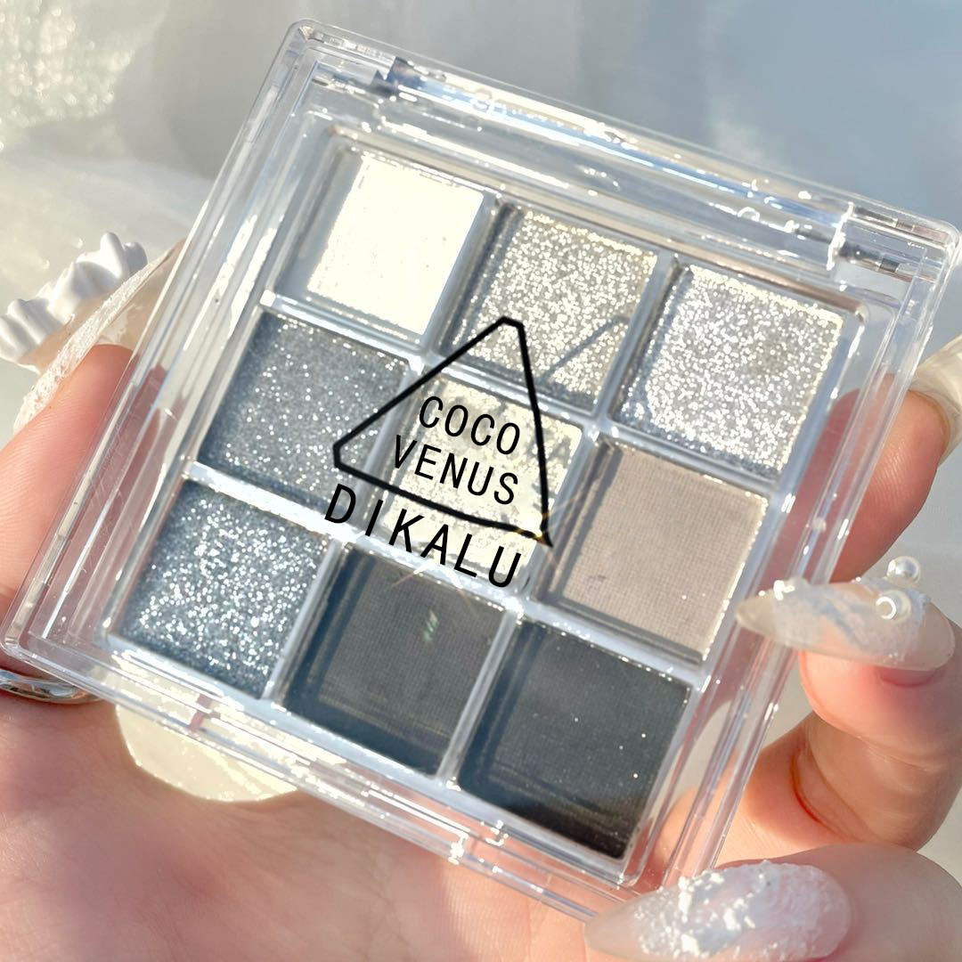 DIKALU dark punk smoked nine color eye shadow metallic pearlescent matte silver Halloween ins parity eye shadow plate