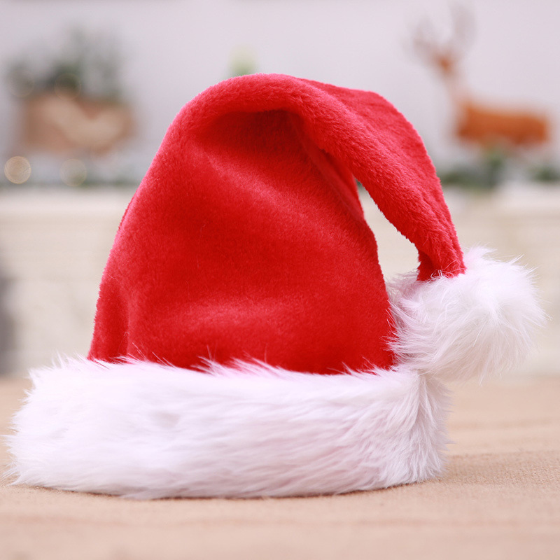 Christmas hat decoration, thick plush large pom-pom 2024 Christmas hat decoration, decoration supplies manufacturer