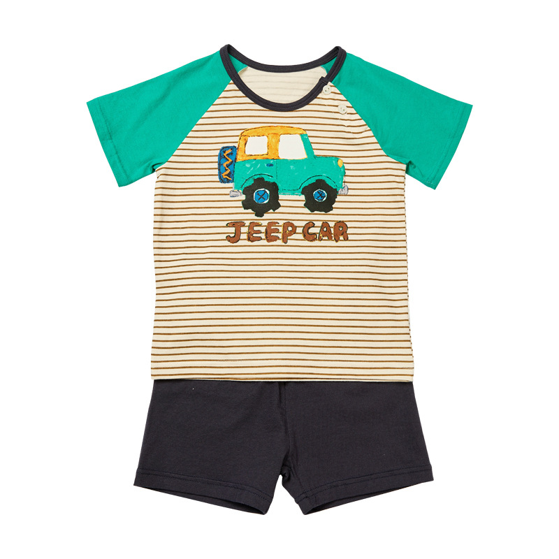 unifriend Korean Children's Wear Children's Pajamas Summer Pure Cotton Suit Boys Home Clothes Girls Short Sleeve Shorts