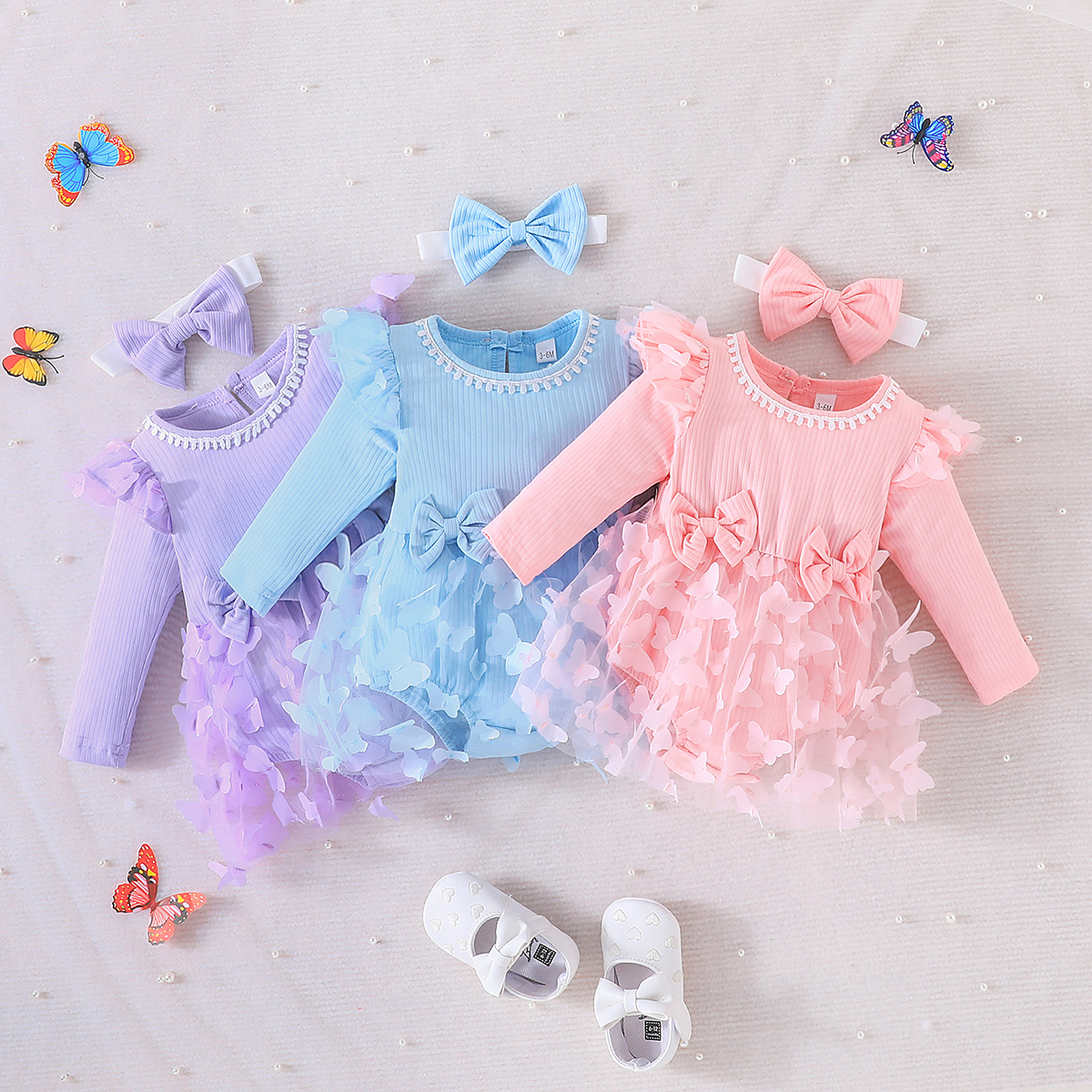 0~2 years old baby spring and autumn triangle ha dress baby girl sweet long sleeve jumpsuit children's clothing infant climbing clothing