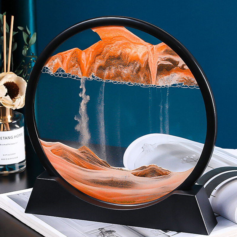 Sand painting ornaments quicksand painting liquid hourglass decompression gift living room creative decorations office table art furnishings