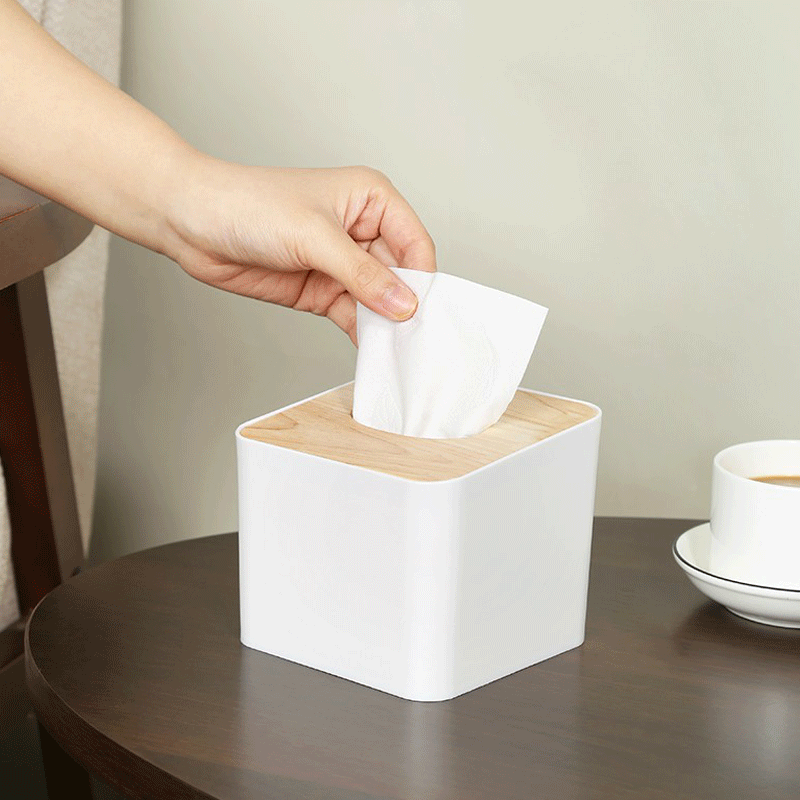 European-style thickened tissue box household living room creative napkin box with lid tissue box wooden storage box hotel paper box