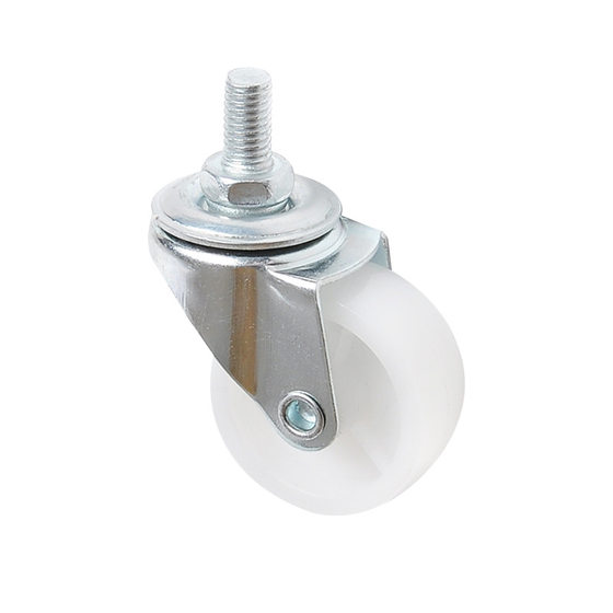 Cross-border 1-inch 1.5-inch 2-inch caster White PP universal wheel with brake screw pulley trash can wheel plastic wheel
