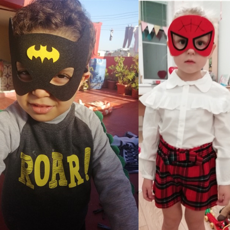 Kids Spiderman Hulk Mask Superhero Felt Mask Halloween Cosplay Holiday Goggles