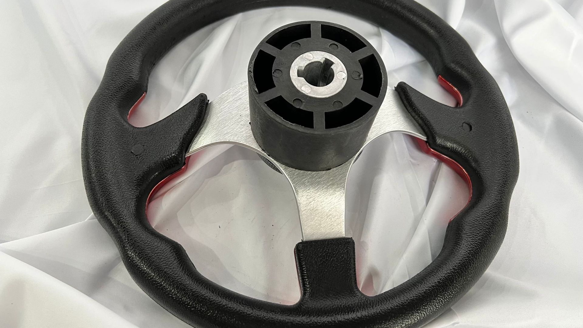 Steering wheel for speedboat aluminum alloy speedboat red version matching mechanical steering machine and hydraulic steering machine