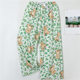 Cotton Silk Pajama Pants Women's Summer Thin Cartoon Printed Casual Wide Leg Pants Pregnant Women's Outer Wearing Foreign Trade Pants Single Pants