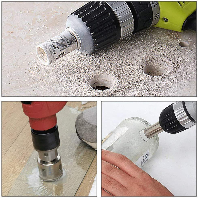 15 piece set marble hole opener set glass tile hole opener diamond drill bead round grinding