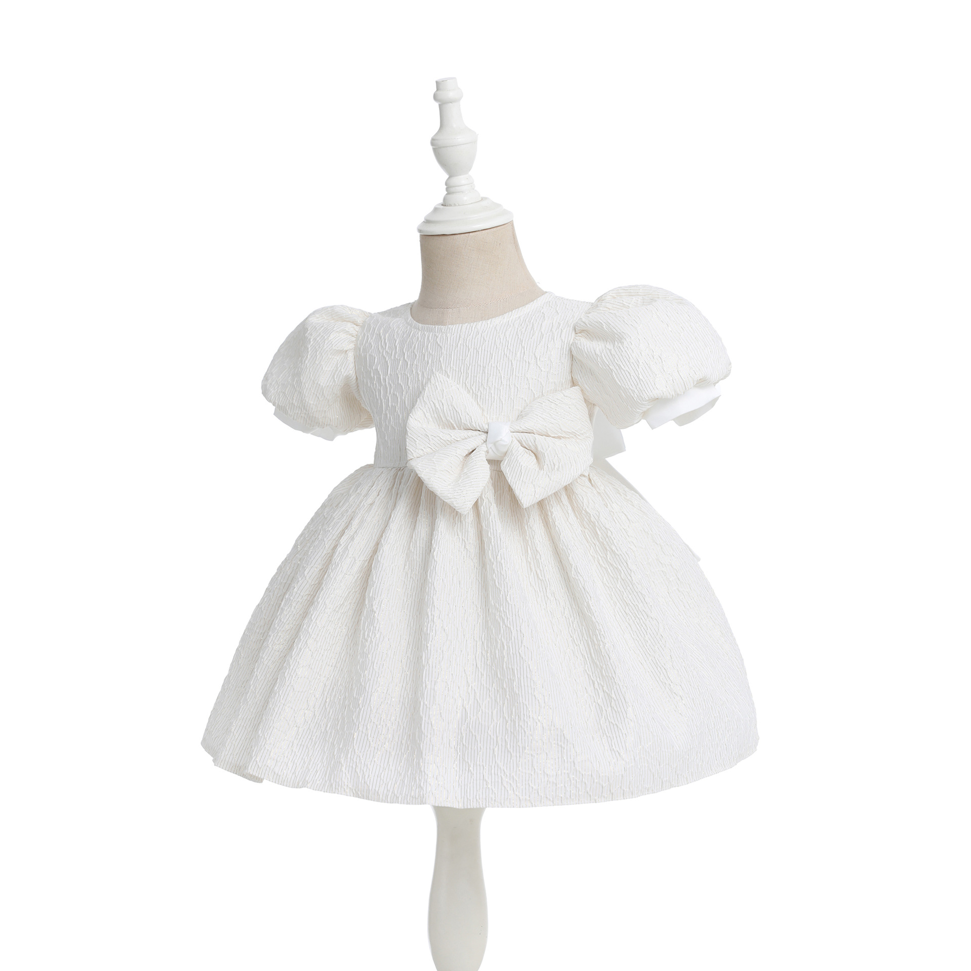 138 Gold Rose Jacquard Dress Baby Lace Princess Dress Baby Full Moon dress Hundred Days Old Photography