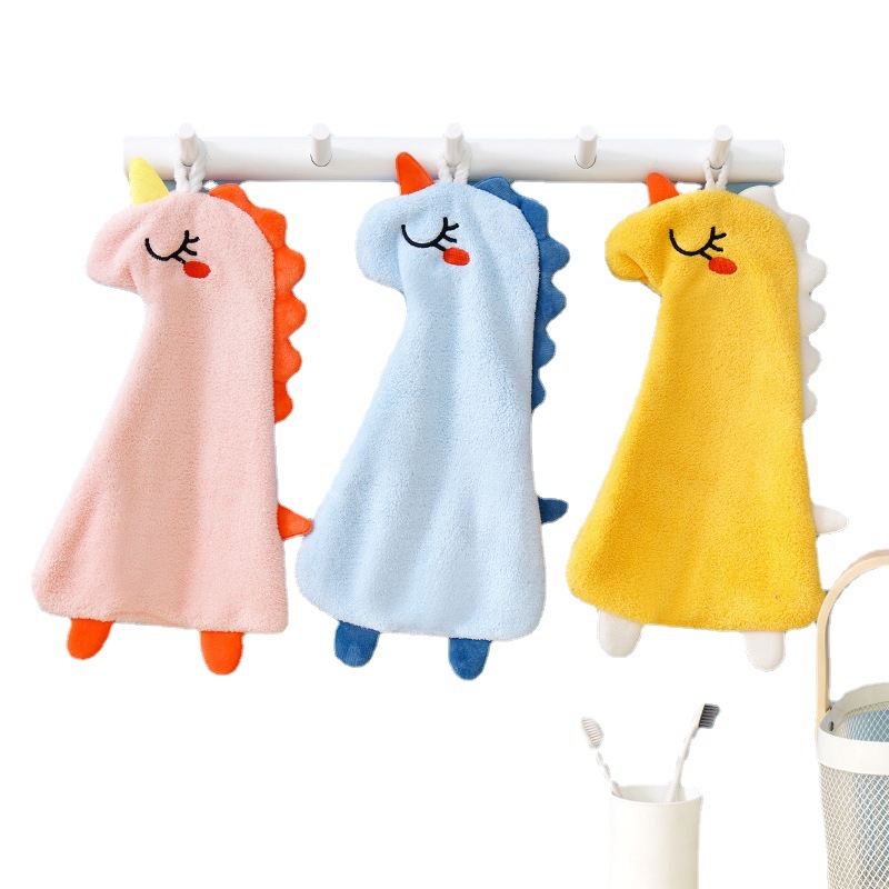 Dinosaur Wipe Hand Towel Cute Hanging Kitchen Wipe Hand Towel Creative Cartoon Children's Towel Light Luxury Household Wipe Hand Cloth