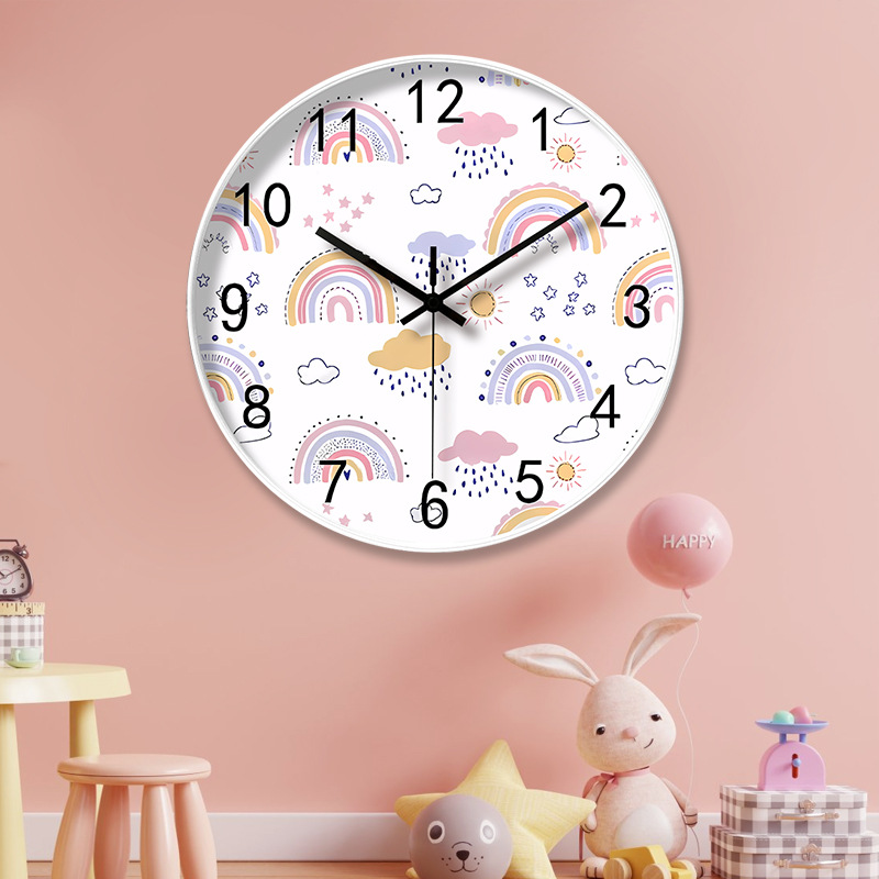 [10 inches 25cm] cross-border fun early teaching number mute wall clock home living room children's room decorative clock